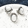 Natural & Synthetic Gemstone Adjustable Rings RJEW-I108-01AS-2