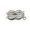 Brass Micro Pave Clear Cubic Zirconia Box Clasps X-KK-E084-28P-1
