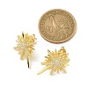 Brass Micro Pave Clear Cubic Zirconia Stud Earrings KK-B124-13G-5