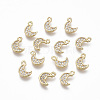 Brass Micro Pave Clear Cubic Zirconia Charms X-KK-R134-012-NF-1