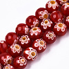 Handmade Millefiori Glass Beads Strands LK-T001-10B-1