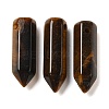 Natural Tiger Eye Pointed Pendants G-C158-05E-1