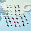 Natural & Synthetic Mixed Gemstone Dangle Stud Earrings EJEW-JE05671-2
