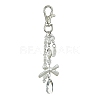 ABS Plastic Imitation Pearl & Glass Pendant Keychains KEYC-FZ00006-2