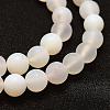 Frosted Natural White Agate Beads Strands G-F377-8mm-3