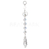 Glass Cone Round Hanging Suncatchers HJEW-JM04604-02-3