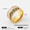 304 Stainless Steel Rhinestone Wide Band Finger Rings XC5005-23-1