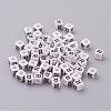 Acrylic Horizontal Hole Letter Beads PL37C9308-R-1