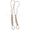 Rhombus Plastic Pearl with Glass Seed Beaded Stretch Toe Ring Anklets for Women FS-WGADC6C-01-5