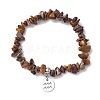 Natural Tiger Eye Chip Beaded Stretch Bracelets BJEW-JB11133-01-1