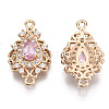 Brass Micro Pave Cubic Zirconia Links Connectors KK-R111-011-A05-2