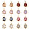 Cheriswelry 48Pcs 8 Colors  Faceted Resin Rhinestone Pendants RESI-CW0001-18-1
