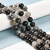 Natural Black Rutilated Quartz Beads Strands G-R446-6mm-37-01-5