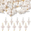 10Pcs 2 Styles Natural Keshi Pearl Cross Pendants PALLOY-YW032-1