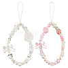 Gorgecraft 2Pcs 2 Style Resin Beaded Mobile Phone Lanyard Wrist Strap HJEW-GF0001-36-1