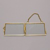 Brass Glass Hanging Photo Frame AJEW-WH0017-26G-2