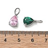 304 Stainless Steel Pave Cubic Zirconia Charms CU-CBABCF3-03P-3