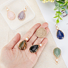  6Pcs 6 Styles Natural Gemstone Copper Wire Wrapped Pendants G-NB0003-75-3
