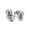 304 Stainless Steel Sphere Charms X-STAS-O107-04P-B-2