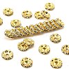 Brass Grade A Crystal Rhinestone Spacer Beads X-RB-A006-10MM-G-1