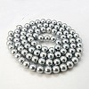Silver Glass Pearl Round Loose Beads For Jewelry Necklace Craft Making X-HY-6D-B18-2