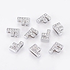 Alloy Initial Slide Charms with Grade A Rhinestones ALRI-R032-F-FF-1