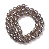 Electroplated Natural Agate Beads Strands G-B191-A07-8mm-05-4