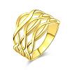 Real 18K Gold Plated Hollow Brass Criss Cross Rings for Women RJEW-BB08105-7A-1