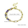 Bohemian Natural Amethyst Heishi Beads Bracelets with 304 Stainless Steel Paperclip Chains WGD41F4-02-2