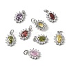 SHEGRACE Brass Micro Pave Cubic Zirconia Pendants XGRQ2O432-446P-2