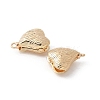 Brass Heart Box Clasps KK-U052-29G-2