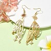 Sun & Butterfly Brass Chandelier Earrings EJEW-TA00360-2