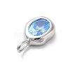 925 Sterling Silver Cubic Zirconia Oval Charms STER-S006-01S-L-2
