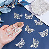 80Pcs Iron Hollow Butterfly Pendants IFIN-NB0001-68-3