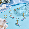 12Pcs Mini Glass Wishing Bottle Pendant Decorations with Plastic Paillette KEYC-DR00007-4