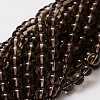 Natural Smoky Quartz Round Beads Strands X-G-E329-6mm-38-1