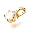 Brass Micro Pave Cubic Zirconia Charms KK-D356-05A-G-2