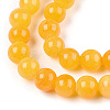 Natural Dyed Yellow Jade Gemstone Bead Strands G-R271-6mm-Y08-3