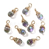 10Pcs Glass Pendants PALLOY-YW00130-04-1