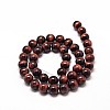Dyed & Heated Natural Red Tiger Eye Round Bead Strands G-P072-52-4mm-2