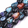 Natural Fire Crackle Agate Beads Strands G-S359-248-1