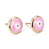 Evil Eye Enamel Stud Earrings for Girl Women EJEW-H126-31G-2