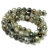 Natural Prehnite Beads Strands G-G457-8mm-03F-01-4