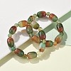 Natural Peacock Agate Bead Stretch Bracelets G-P570-01J-2
