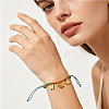 Boho 304 Stainless Steel Charm Braided Cotton Cord Adjustable Bracelets WG43BF0-01-3