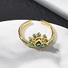 Brass Micro Pave Cubic Zirconia Cuff Open Rings RJEW-Z145-06G-2