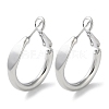 999 Fine Silver Ring Hoop Earrings EJEW-P296-22P-1