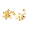 Real 18K Gold Plated Brass Stud Earrings EJEW-G382-11A-G-2