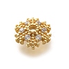 Rack Plating Brass Micro Pave Clear Cubic Zirconia Bead Caps KK-H508-22B-G-2