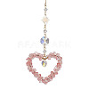 Heart Cherry Quartz Glass Chip Pendant Drcorations HJEW-JM01651-05-1
